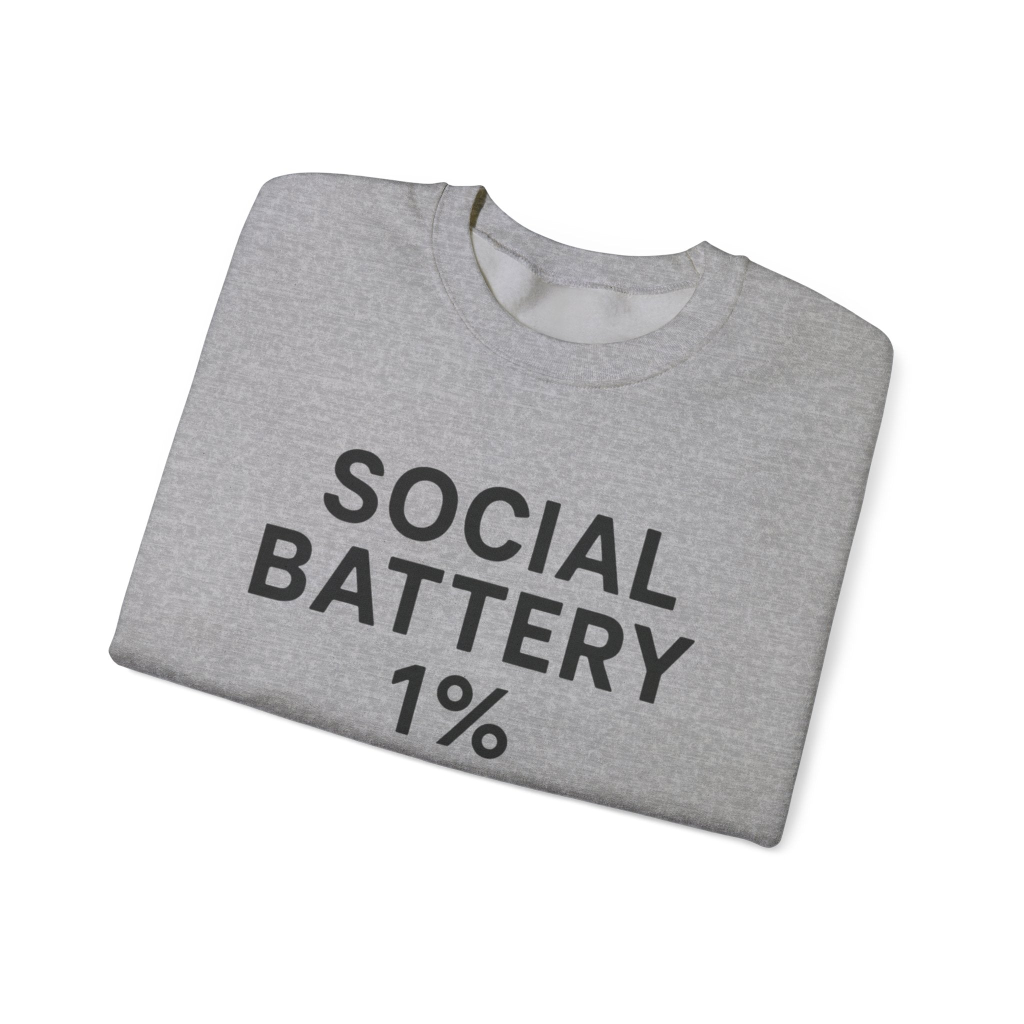 Social Battery Sweatshirt | Unisex Crewneck | Perfect for Introverts, Gifts for Friends, Casual Wear, Cozy Lounge