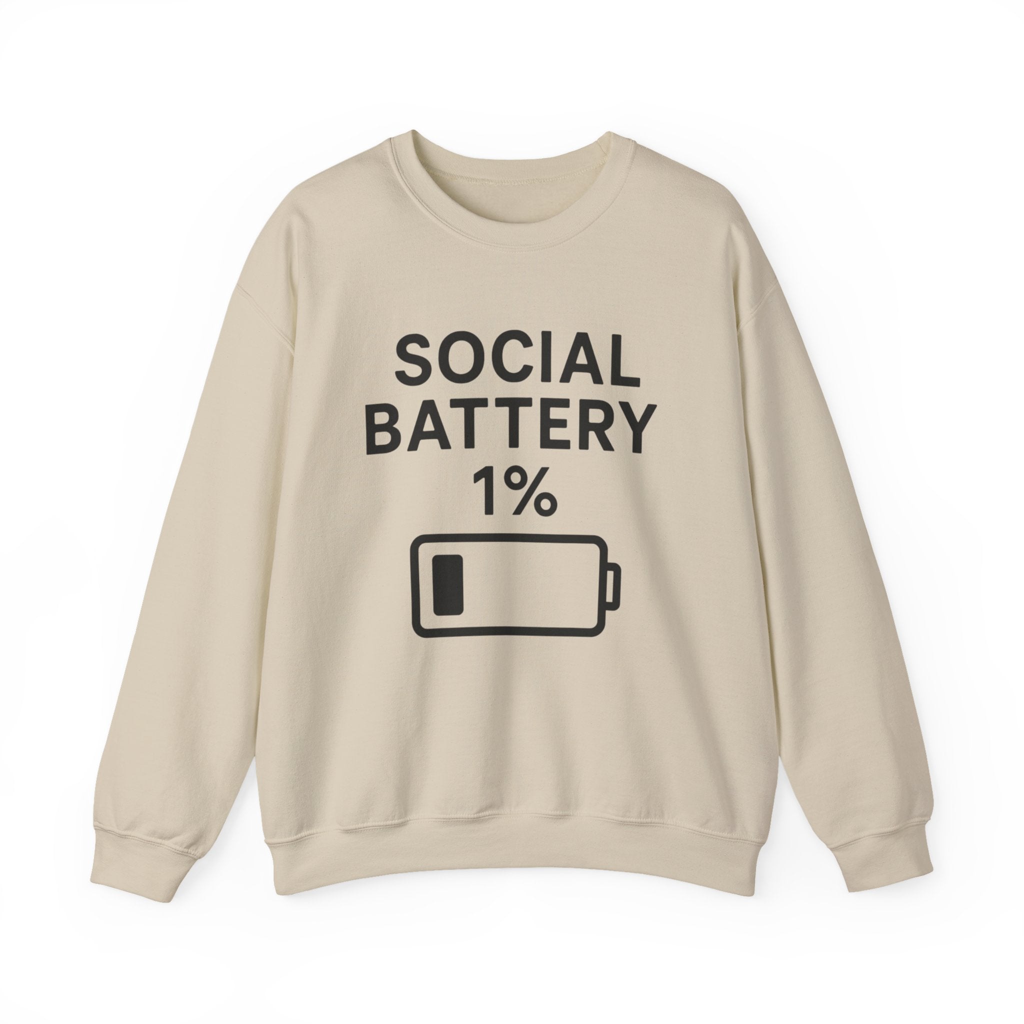 Social Battery Sweatshirt | Unisex Crewneck | Perfect for Introverts, Gifts for Friends, Casual Wear, Cozy Lounge