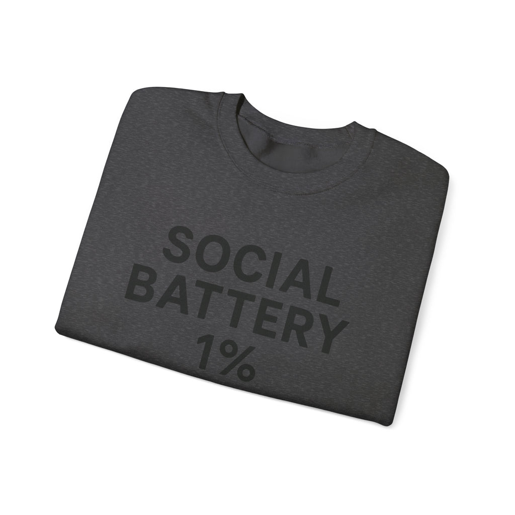 Social Battery Sweatshirt | Unisex Crewneck | Perfect for Introverts, Gifts for Friends, Casual Wear, Cozy Lounge