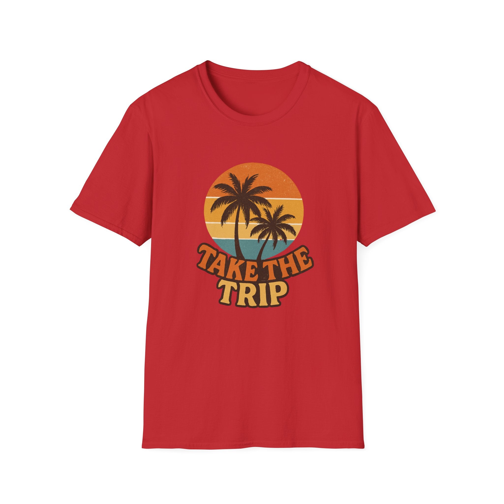 Retro Palm Trees Travel T-Shirt - Perfect for Summer Vacations, Beach Days, Road Trips, Travel Lovers, Gift Ideas
