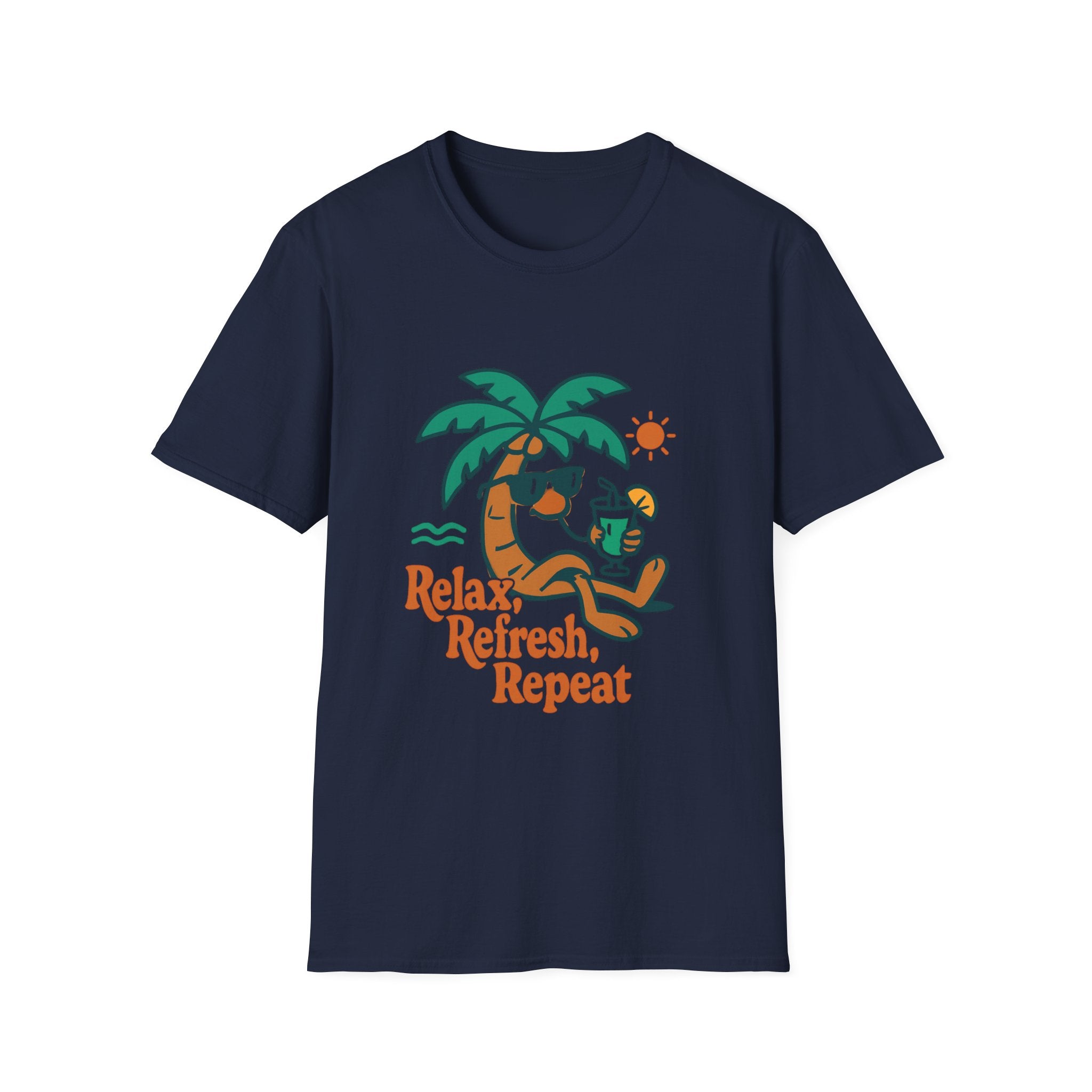 Chill Vibes T-Shirt - Relax, Refresh, Repeat - Perfect for Summer, Beach Days, Vacations, Casual Outings, Gift Ideas