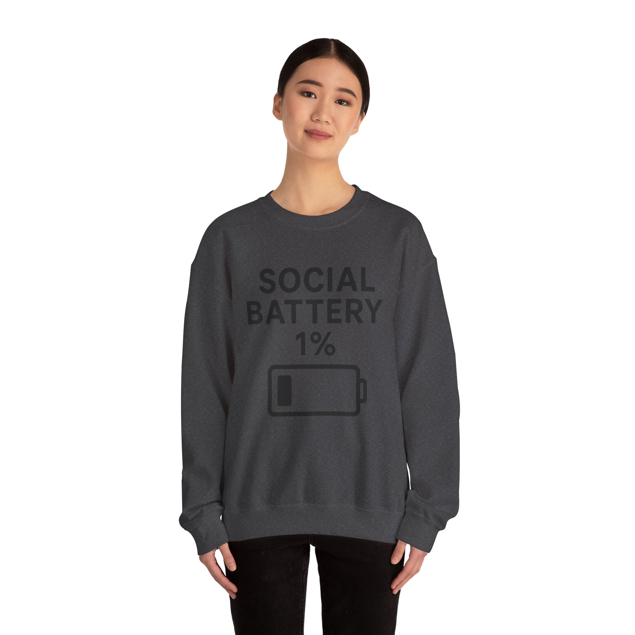 Social Battery Sweatshirt | Unisex Crewneck | Perfect for Introverts, Gifts for Friends, Casual Wear, Cozy Lounge