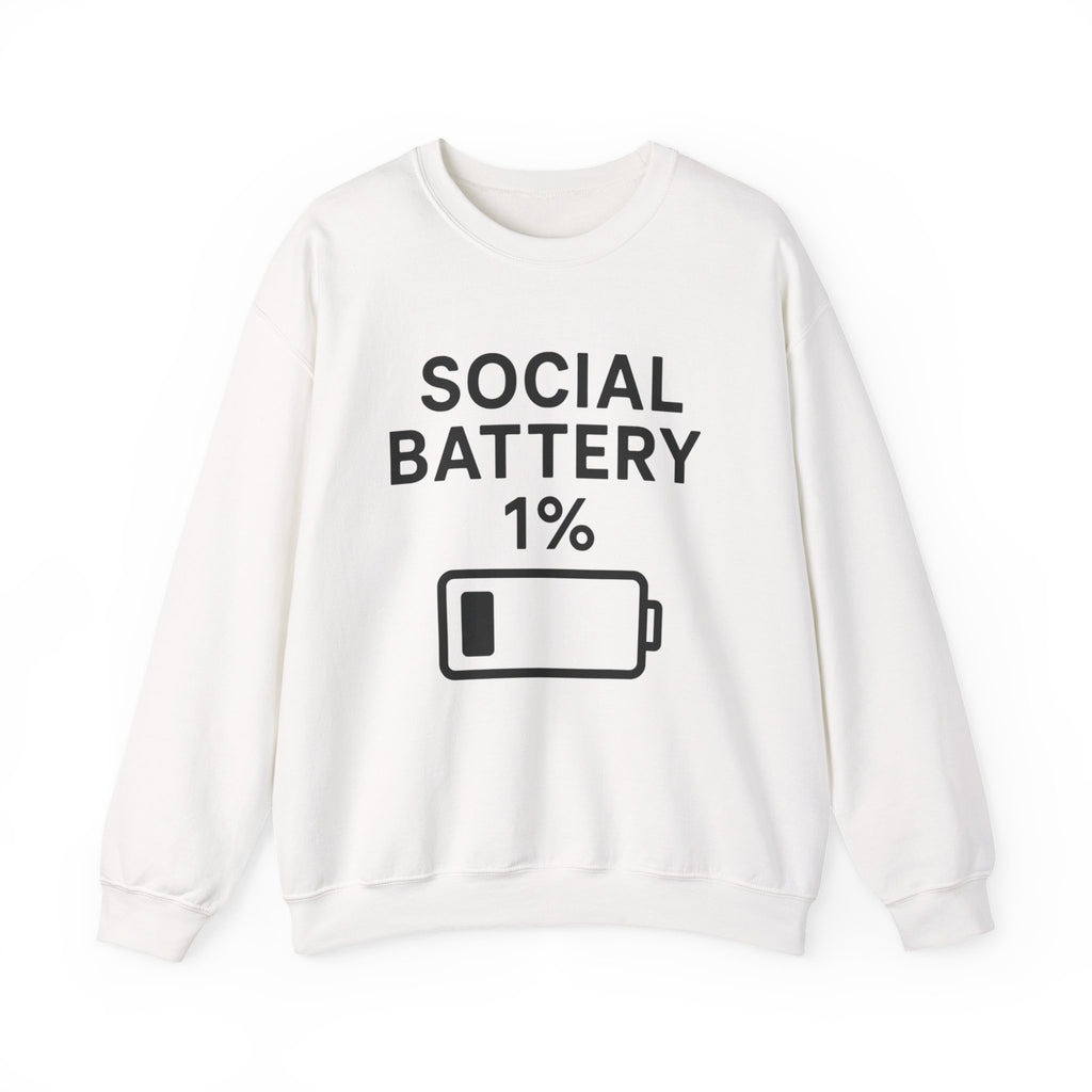 Social Battery Sweatshirt | Unisex Crewneck | Perfect for Introverts, Gifts for Friends, Casual Wear, Cozy Lounge