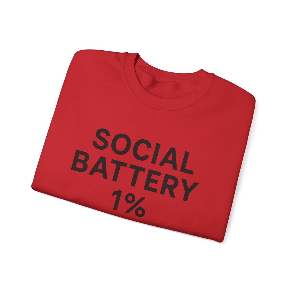 Social Battery Sweatshirt | Unisex Crewneck | Perfect for Introverts, Gifts for Friends, Casual Wear, Cozy Lounge