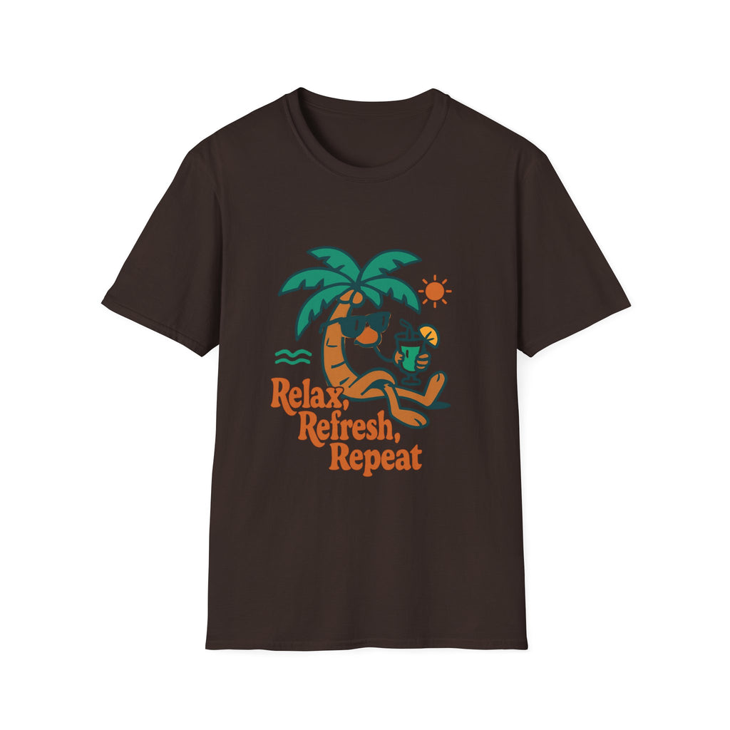 Chill Vibes T-Shirt - Relax, Refresh, Repeat - Perfect for Summer, Beach Days, Vacations, Casual Outings, Gift Ideas
