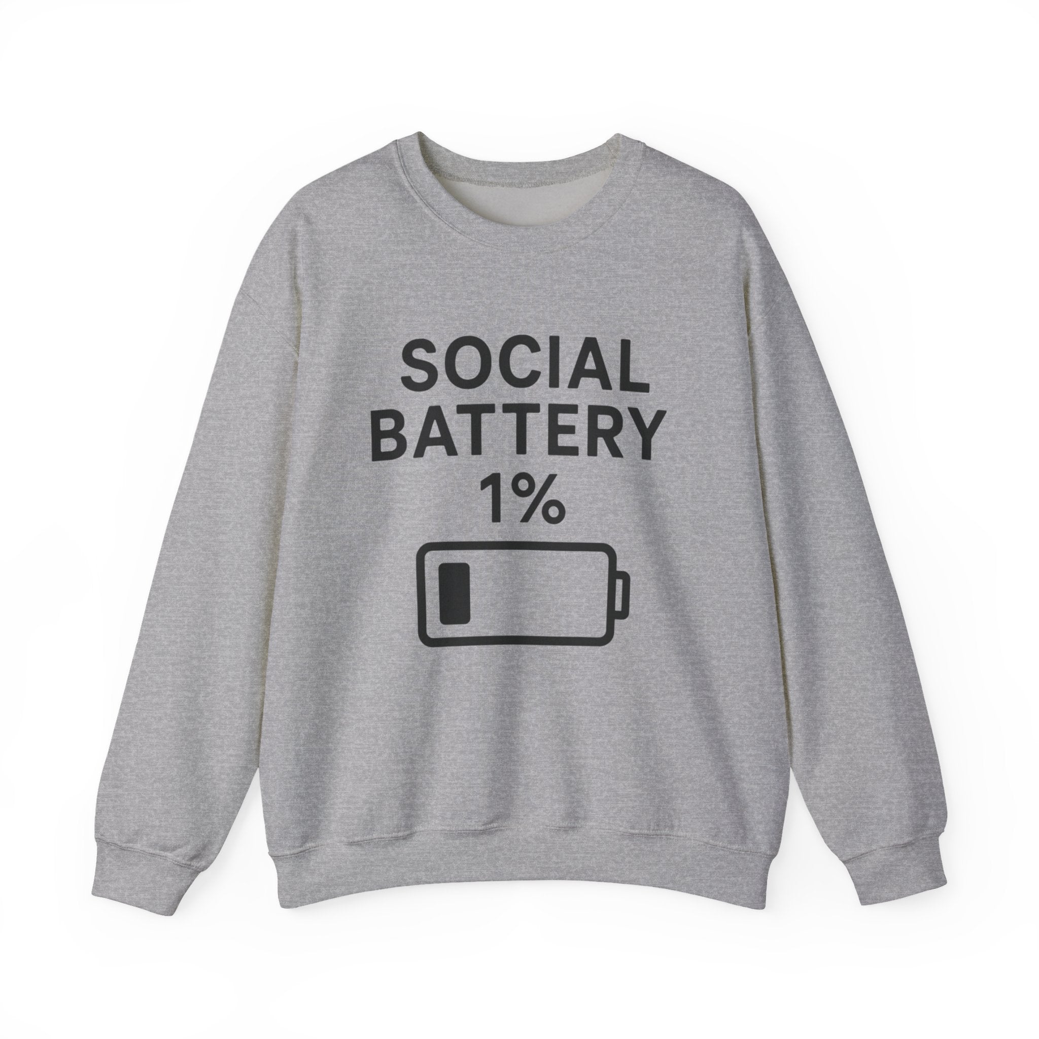 Social Battery Sweatshirt | Unisex Crewneck | Perfect for Introverts, Gifts for Friends, Casual Wear, Cozy Lounge