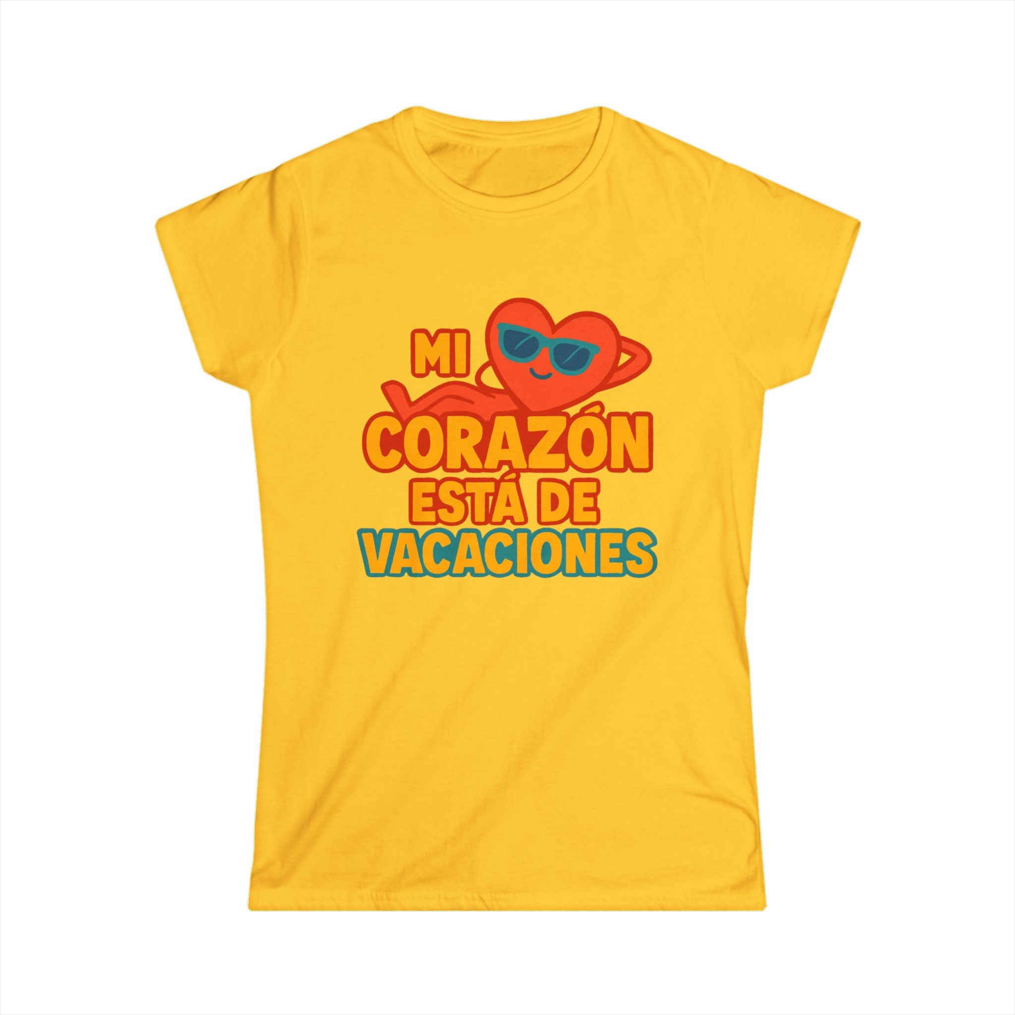 Women's Tee — "Mi Corazón Está de Vacaciones" Spanish Vacation Shirt