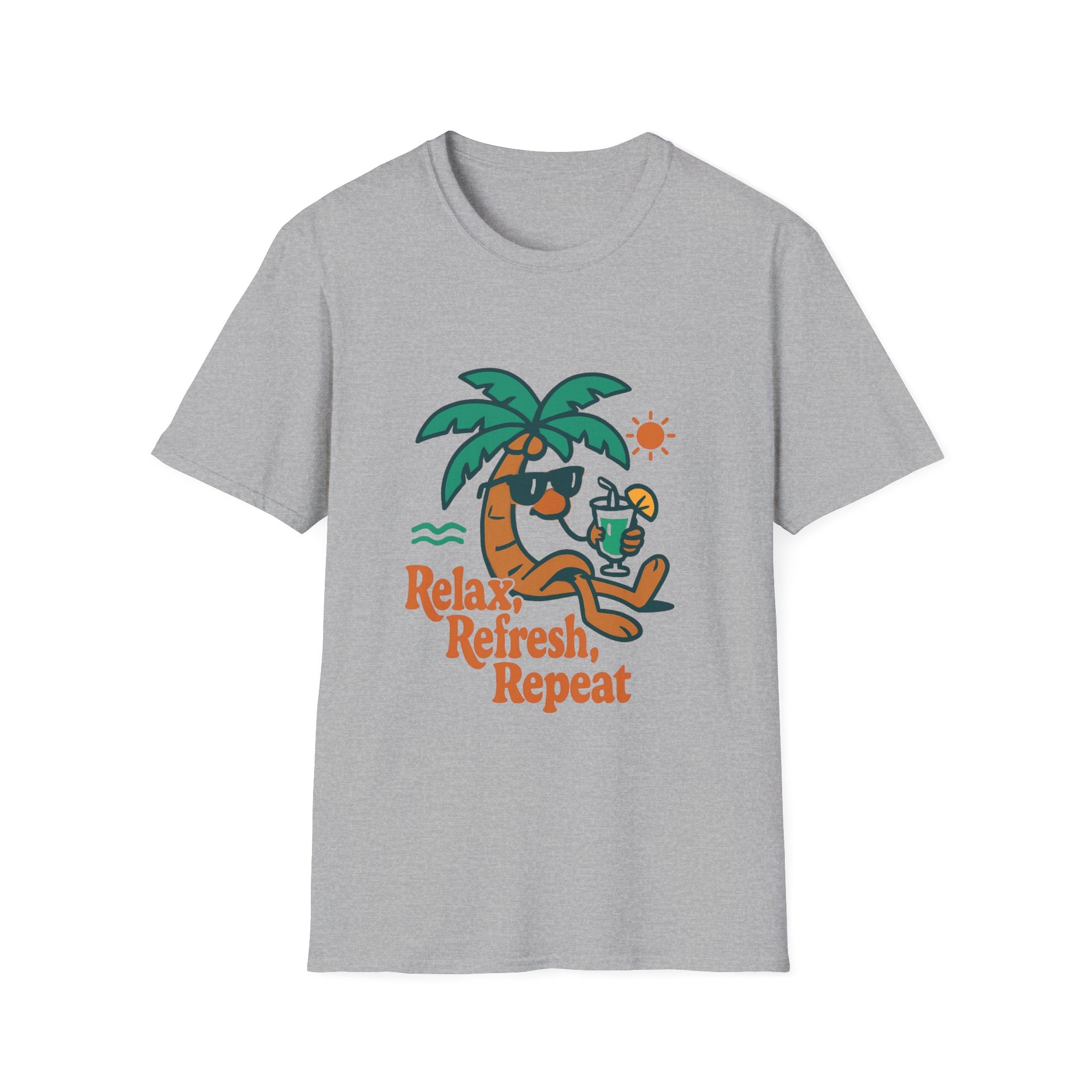 Chill Vibes T-Shirt - Relax, Refresh, Repeat - Perfect for Summer, Beach Days, Vacations, Casual Outings, Gift Ideas