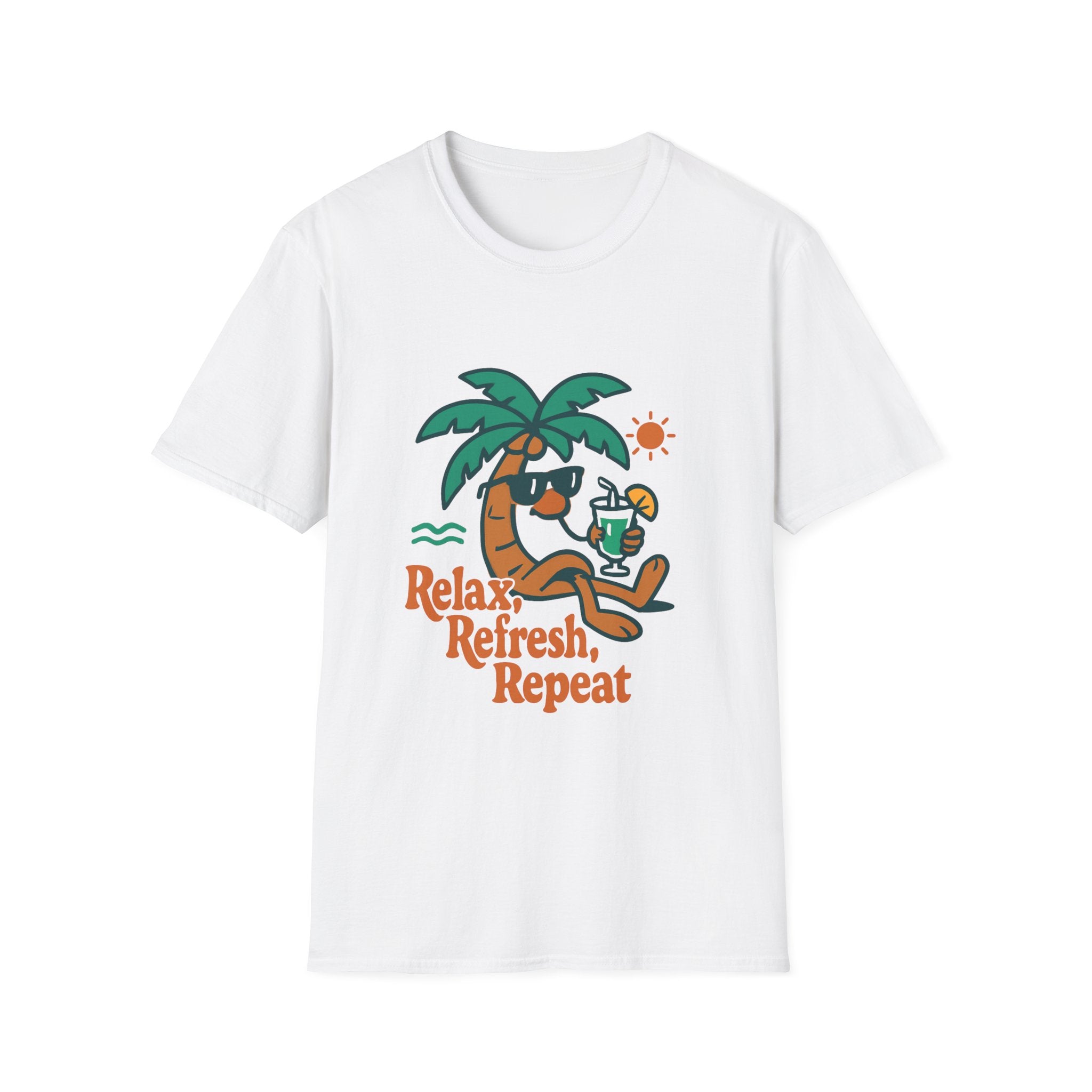 Chill Vibes T-Shirt - Relax, Refresh, Repeat - Perfect for Summer, Beach Days, Vacations, Casual Outings, Gift Ideas