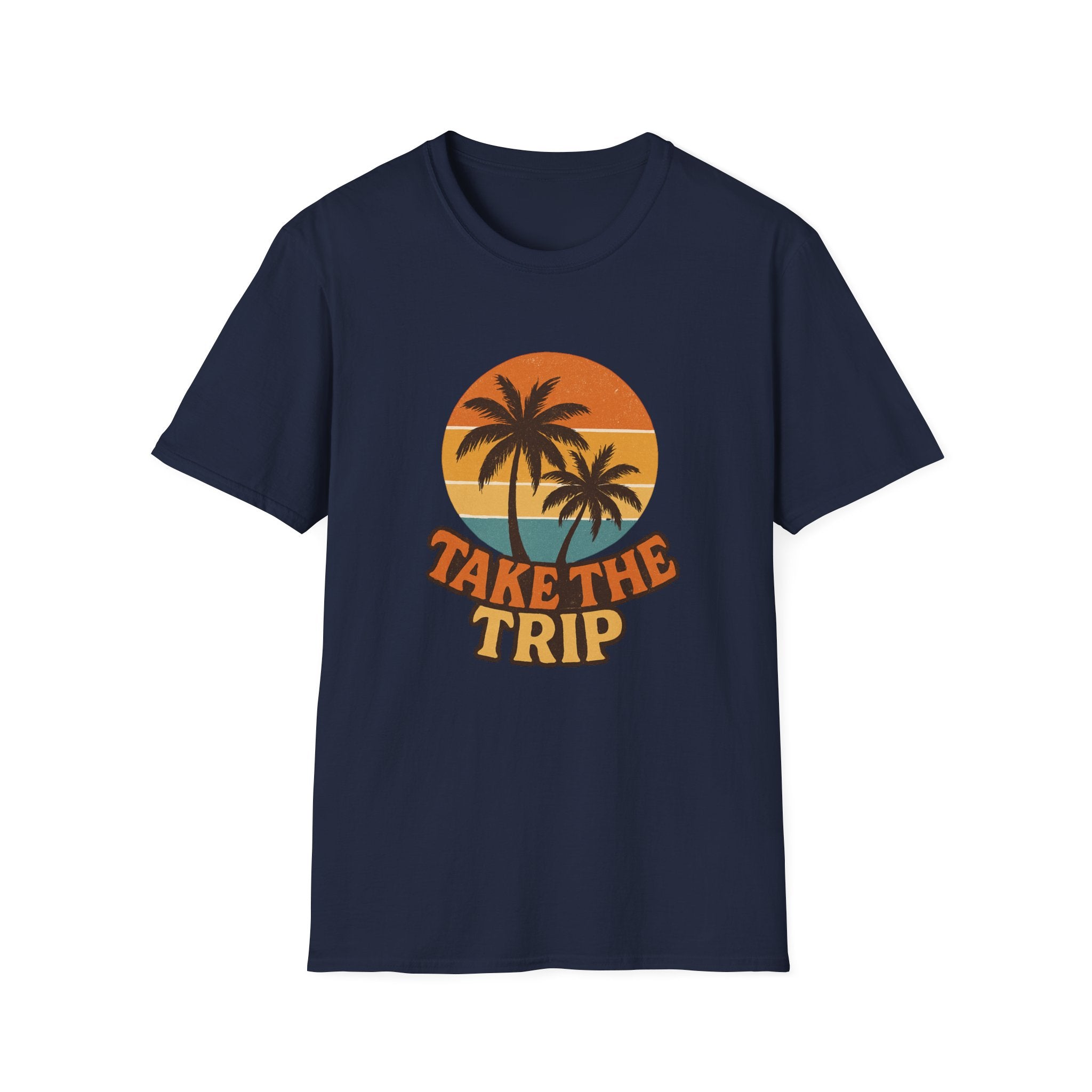 Retro Palm Trees Travel T-Shirt - Perfect for Summer Vacations, Beach Days, Road Trips, Travel Lovers, Gift Ideas