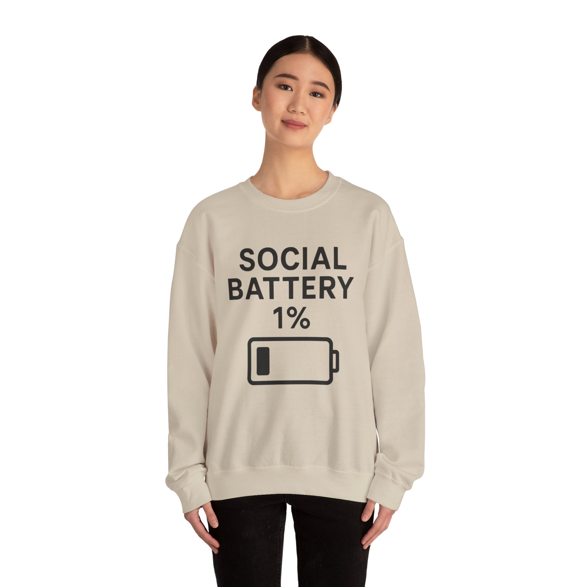 Social Battery Sweatshirt | Unisex Crewneck | Perfect for Introverts, Gifts for Friends, Casual Wear, Cozy Lounge