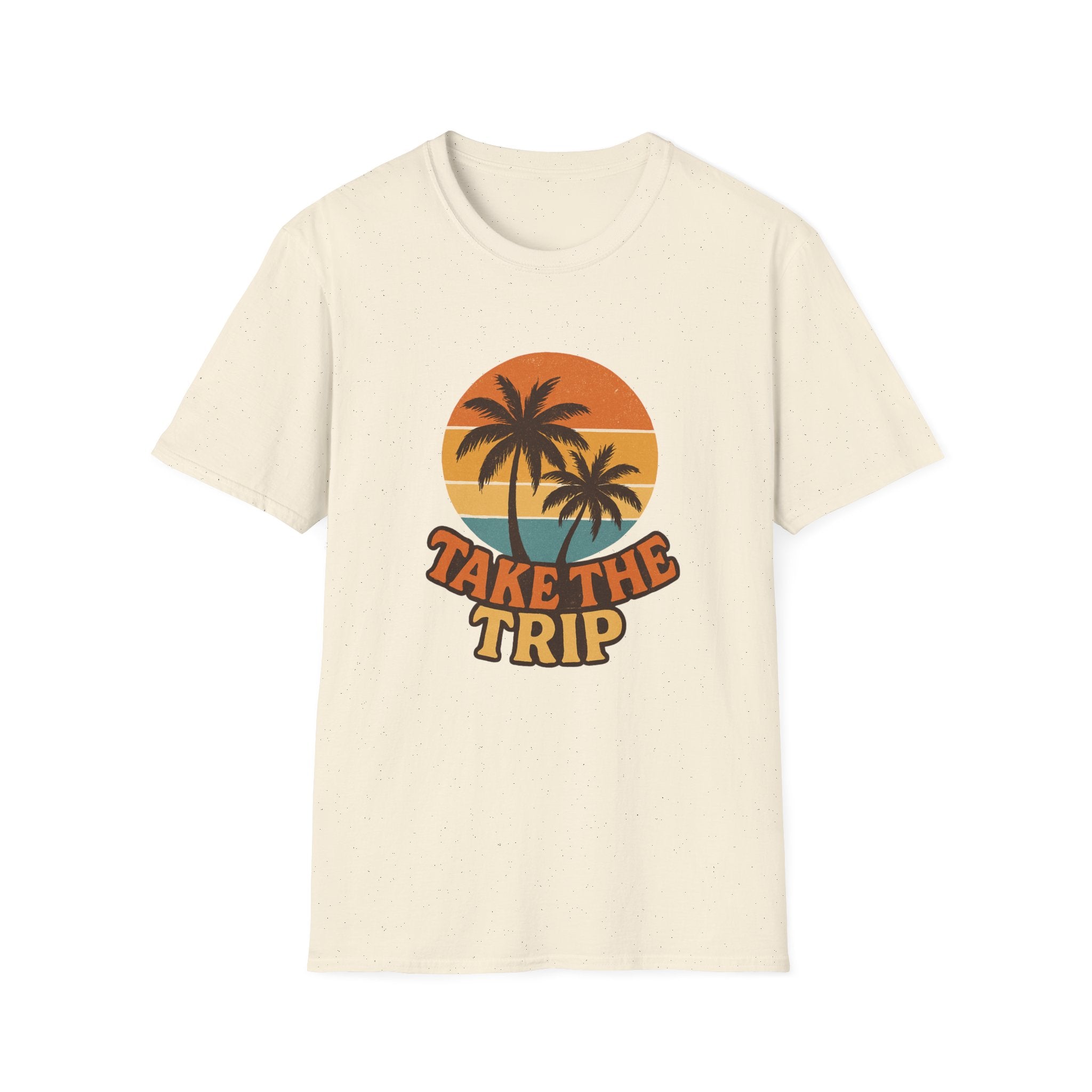 Retro Palm Trees Travel T-Shirt - Perfect for Summer Vacations, Beach Days, Road Trips, Travel Lovers, Gift Ideas