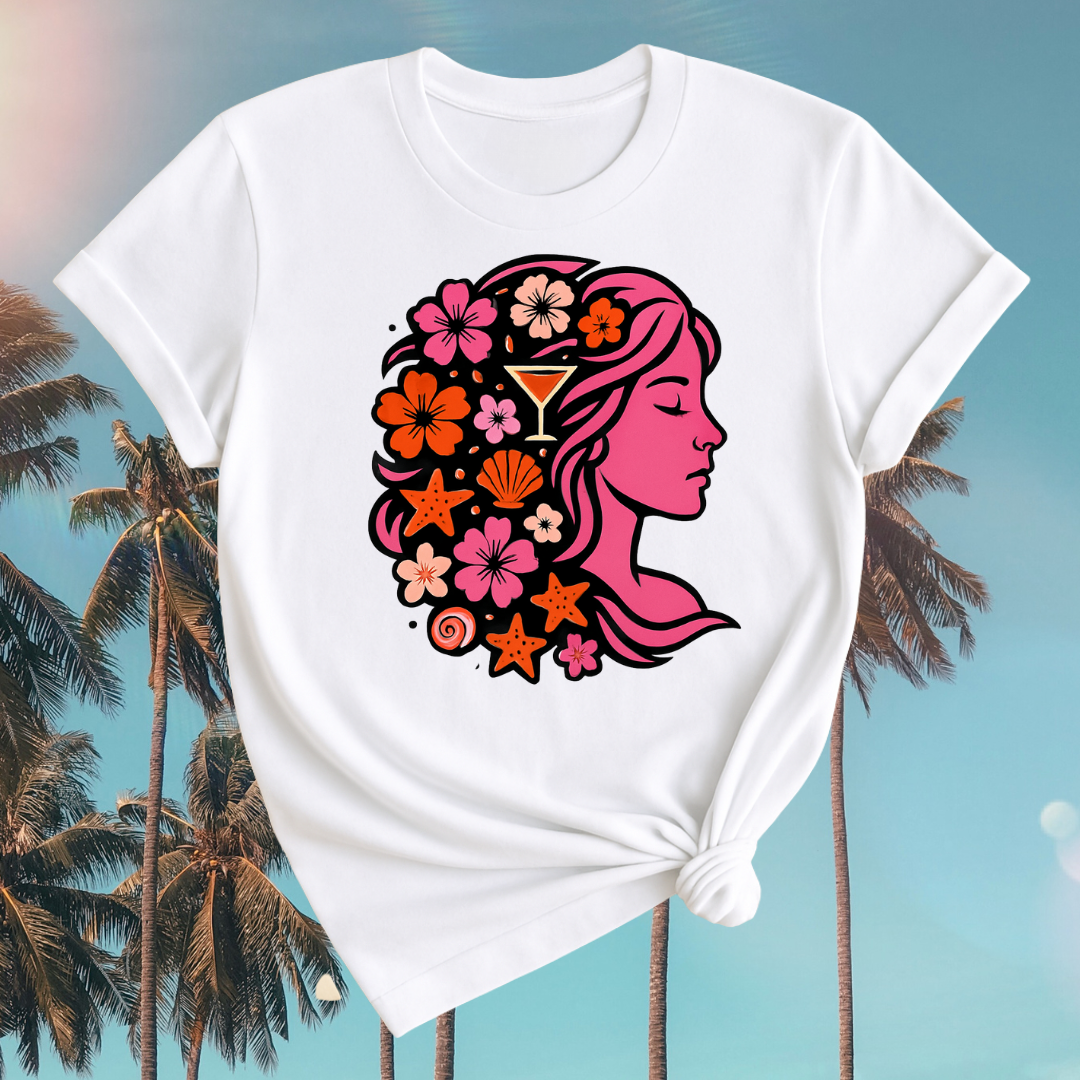 Floral Retro Vibe Tee | Unisex Jersey Short Sleeve Shirt, Stylish Graphic Tee, Casual Wear, Gift for Her, Party Top, Beachwear