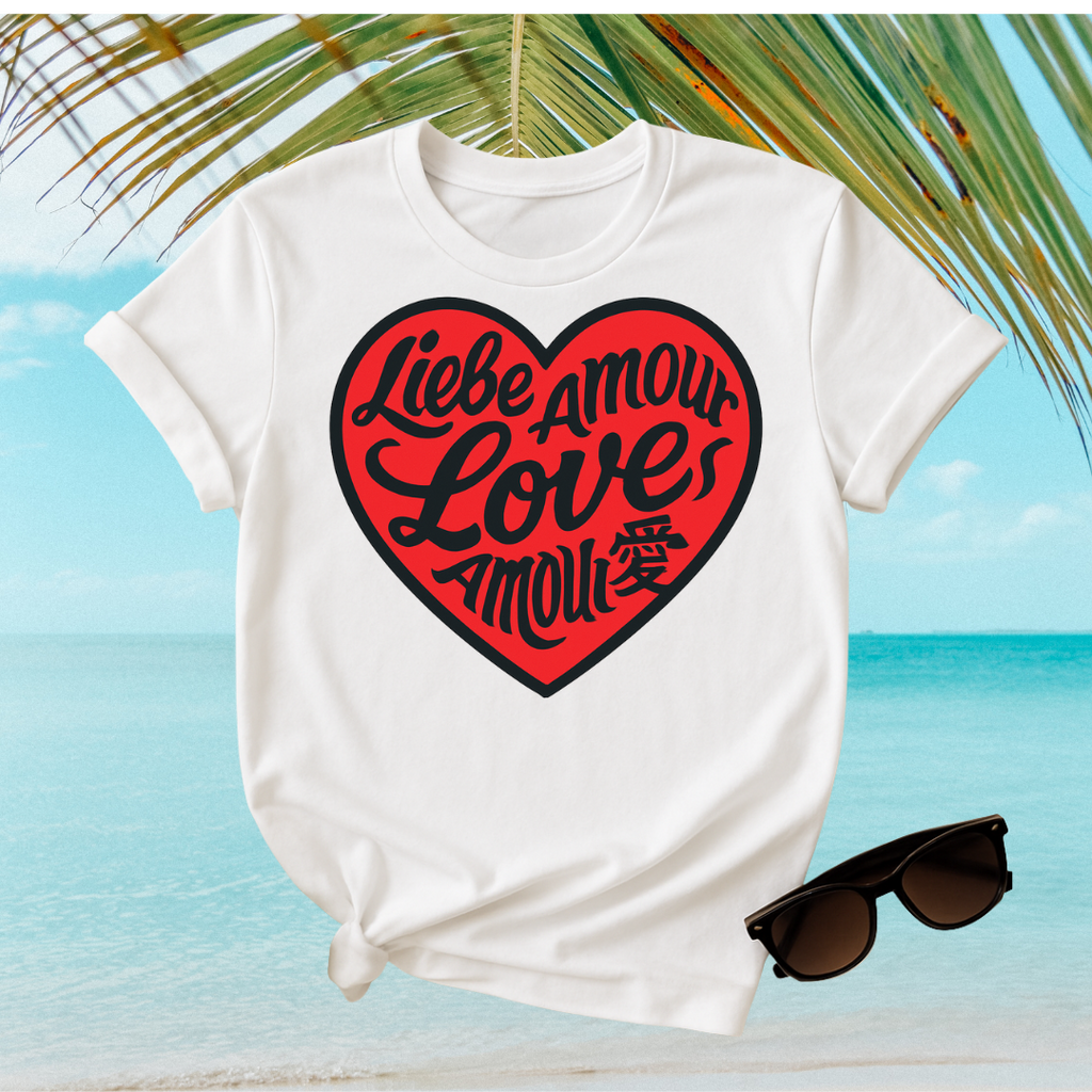 Valentine's Love Heart T-Shirt, Unisex Couple Gift, Cute Love Tee, Romantic Apparel, Heart Graphic Tee