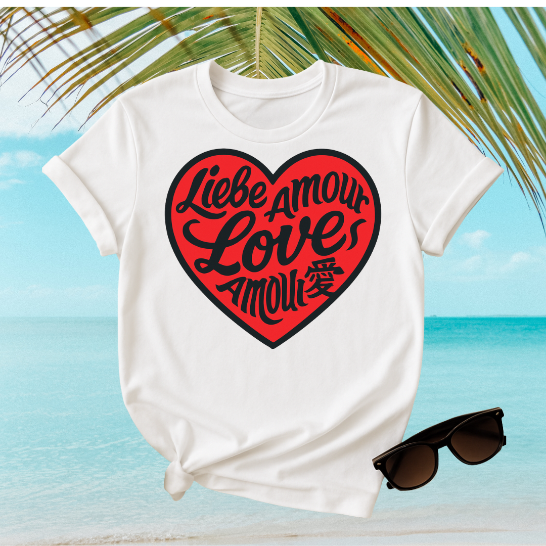 Valentine's Love Heart T-Shirt, Unisex Couple Gift, Cute Love Tee, Romantic Apparel, Heart Graphic Tee