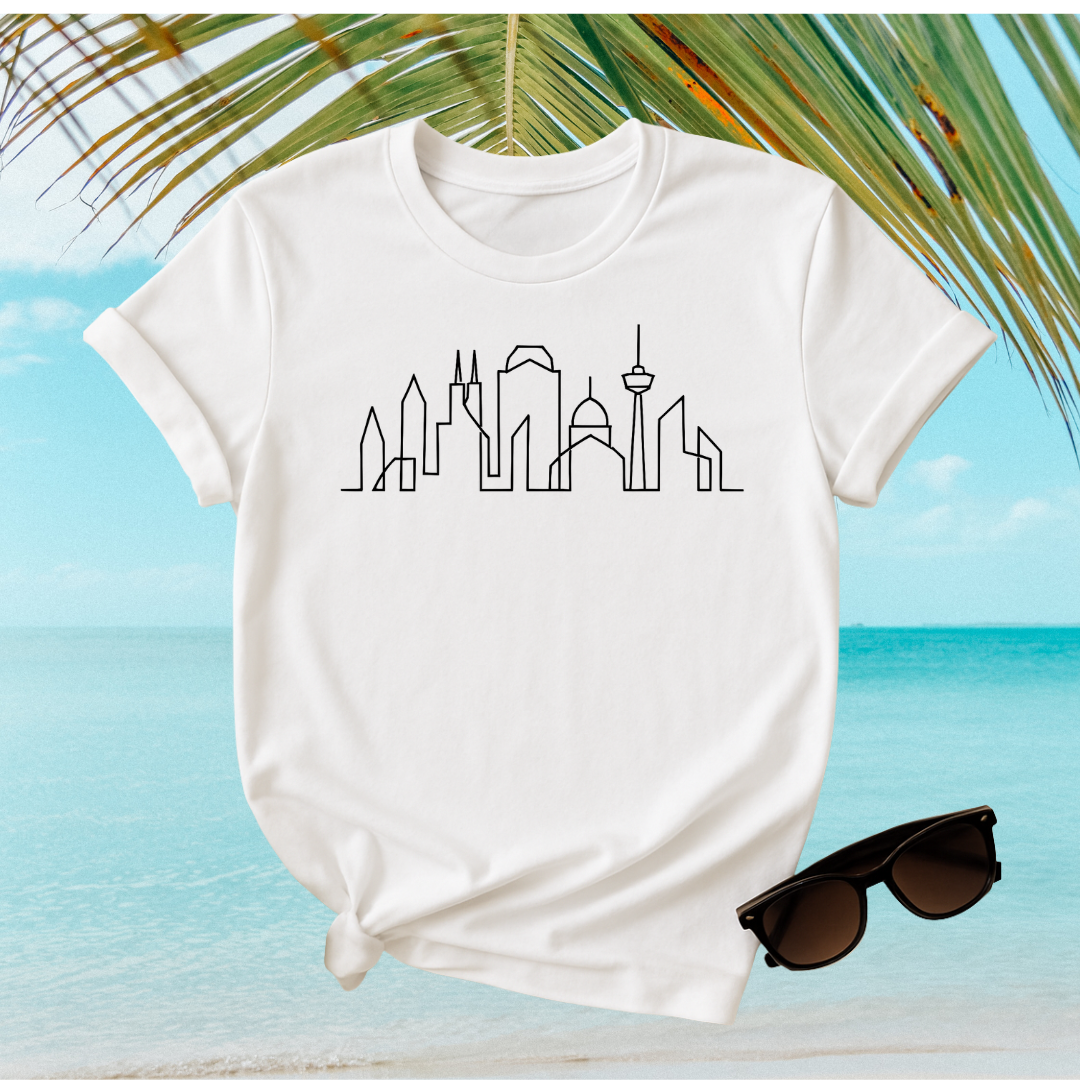 Minimalist Skyline Unisex T-Shirt, Urban Style Tee, Gift for City Lovers, Casual Wear, Travel Shirt, Graphic Tee