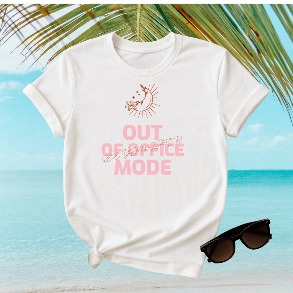 Out of Office Mode Unisex T-Shirt | Relaxed Fit Graphic Tee, Casual Wear, Gift for Home Office, Vacation Vibes, Summer Fashion