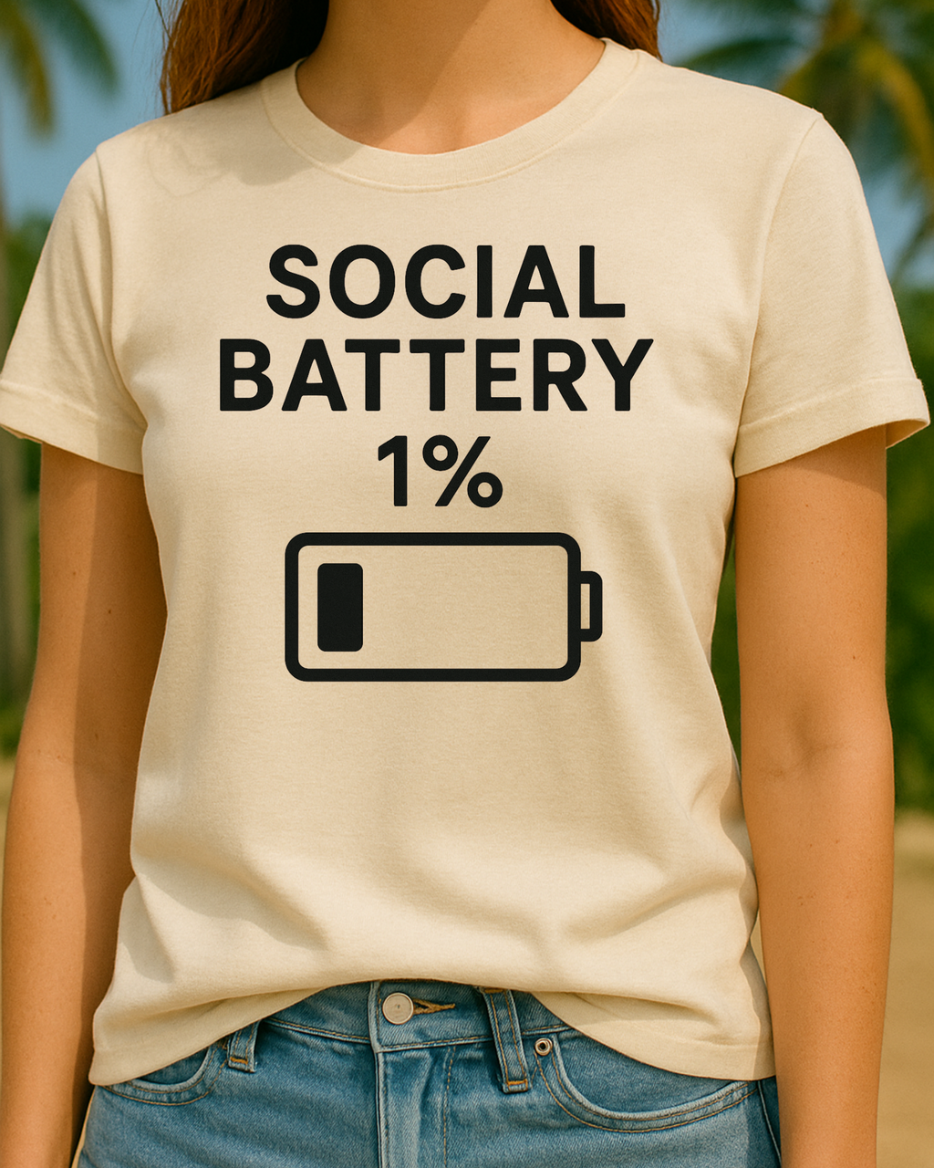 Social Battery Unisex Softstyle T-Shirt | Funny Quote Tee, Gift for Introverts, Social Media Humor, Casual Outfit, Everyday Wear