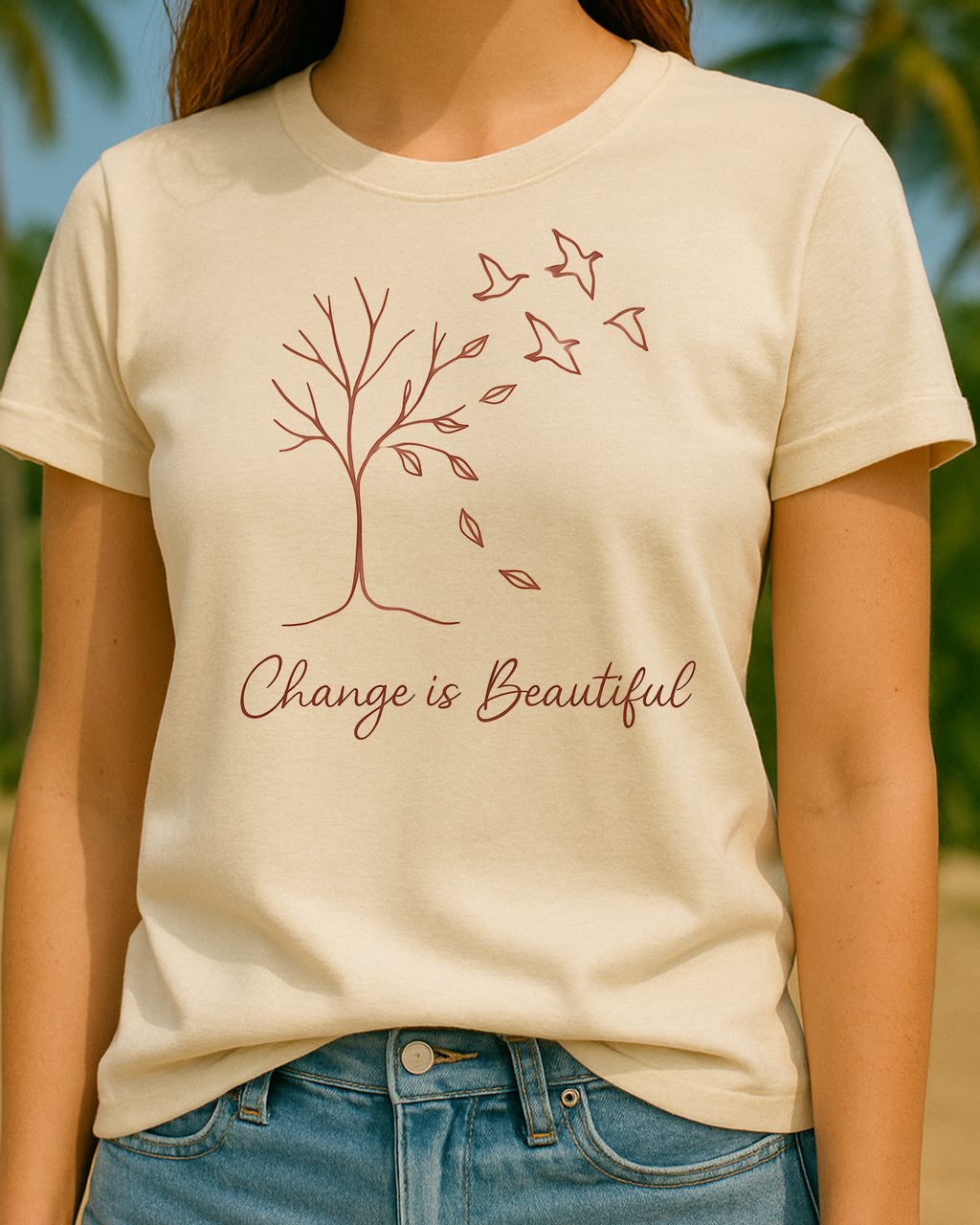 Nature Graphic Tee - Change is Beautiful Unisex Inspirational T-Shirt