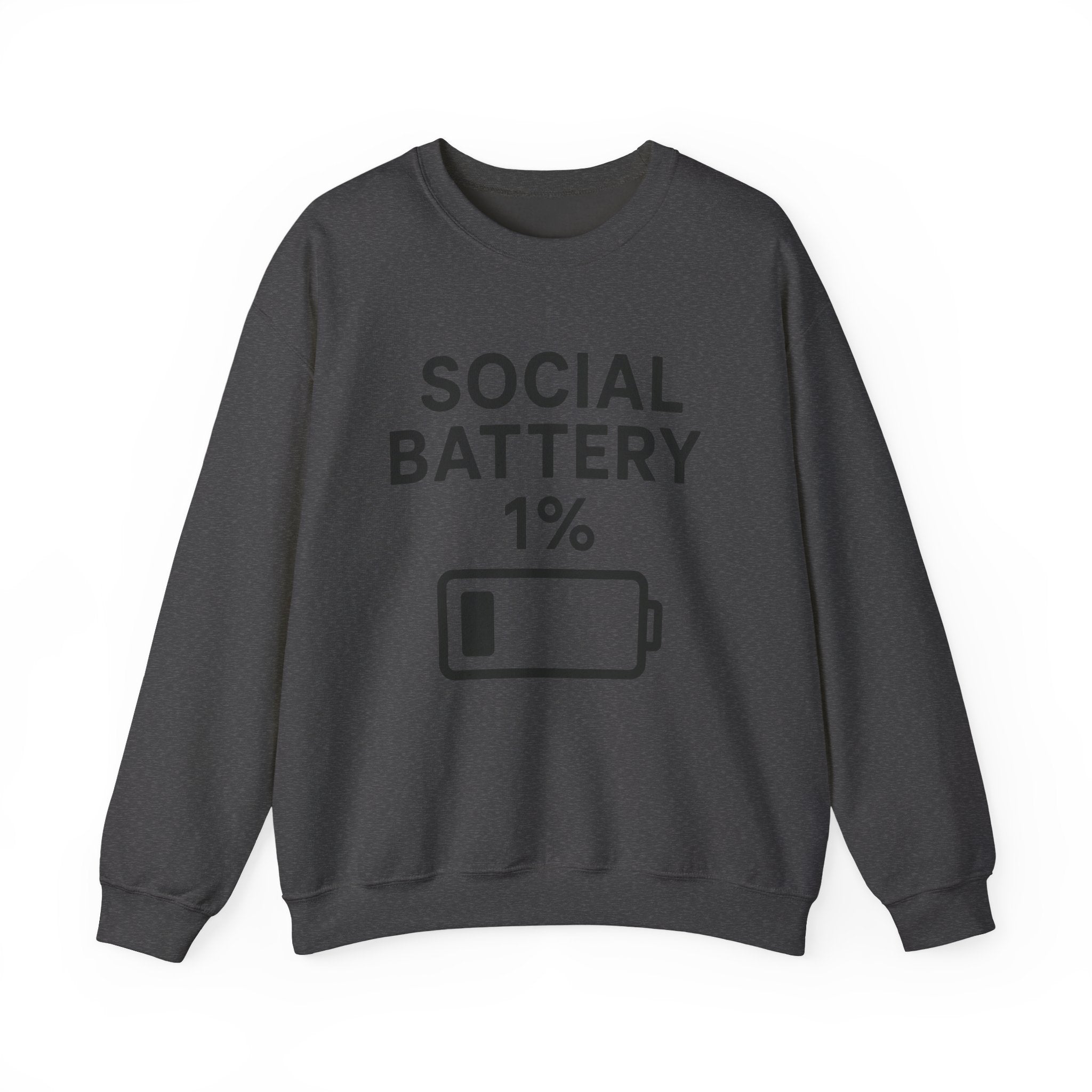 Social Battery Sweatshirt | Unisex Crewneck | Perfect for Introverts, Gifts for Friends, Casual Wear, Cozy Lounge