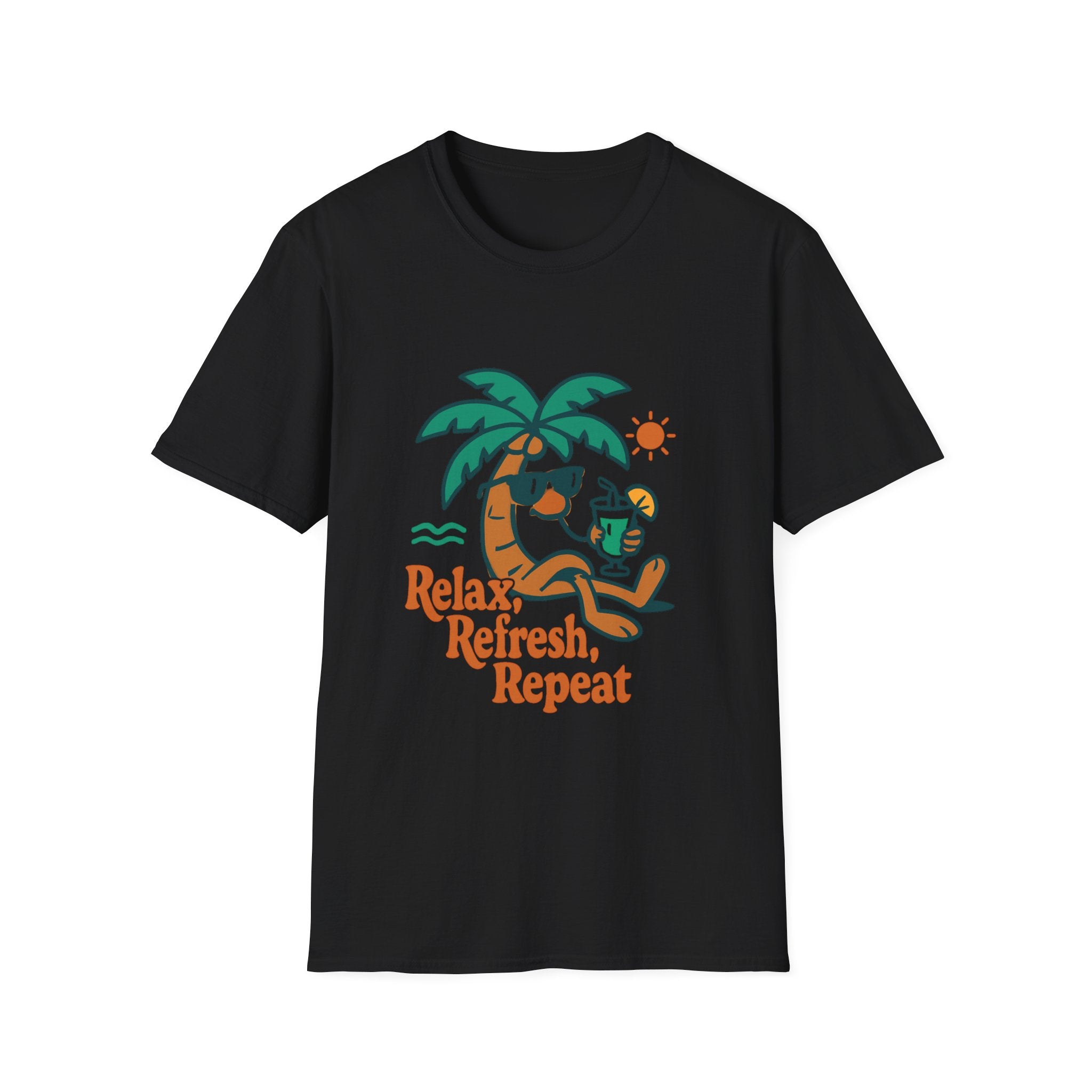 Chill Vibes T-Shirt - Relax, Refresh, Repeat - Perfect for Summer, Beach Days, Vacations, Casual Outings, Gift Ideas
