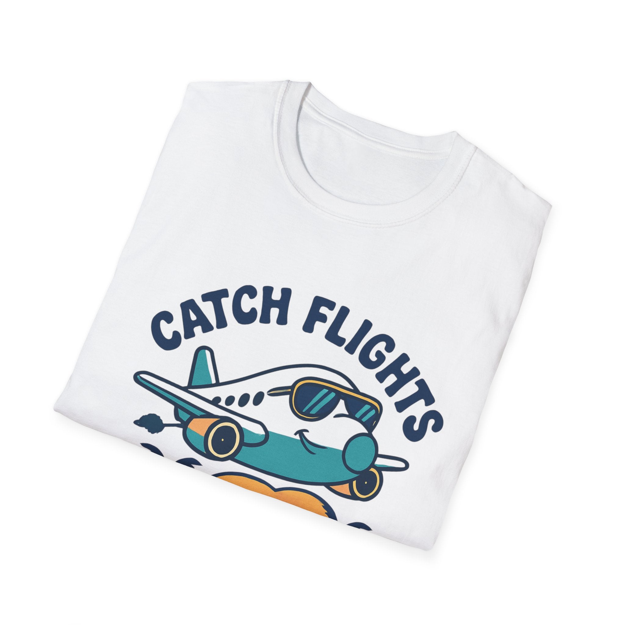 Catch Flights Not Feelings Unisex Softstyle T-Shirt, Travel Tee, Vacation Shirt, Plane Lover Gift, Wanderlust Apparel