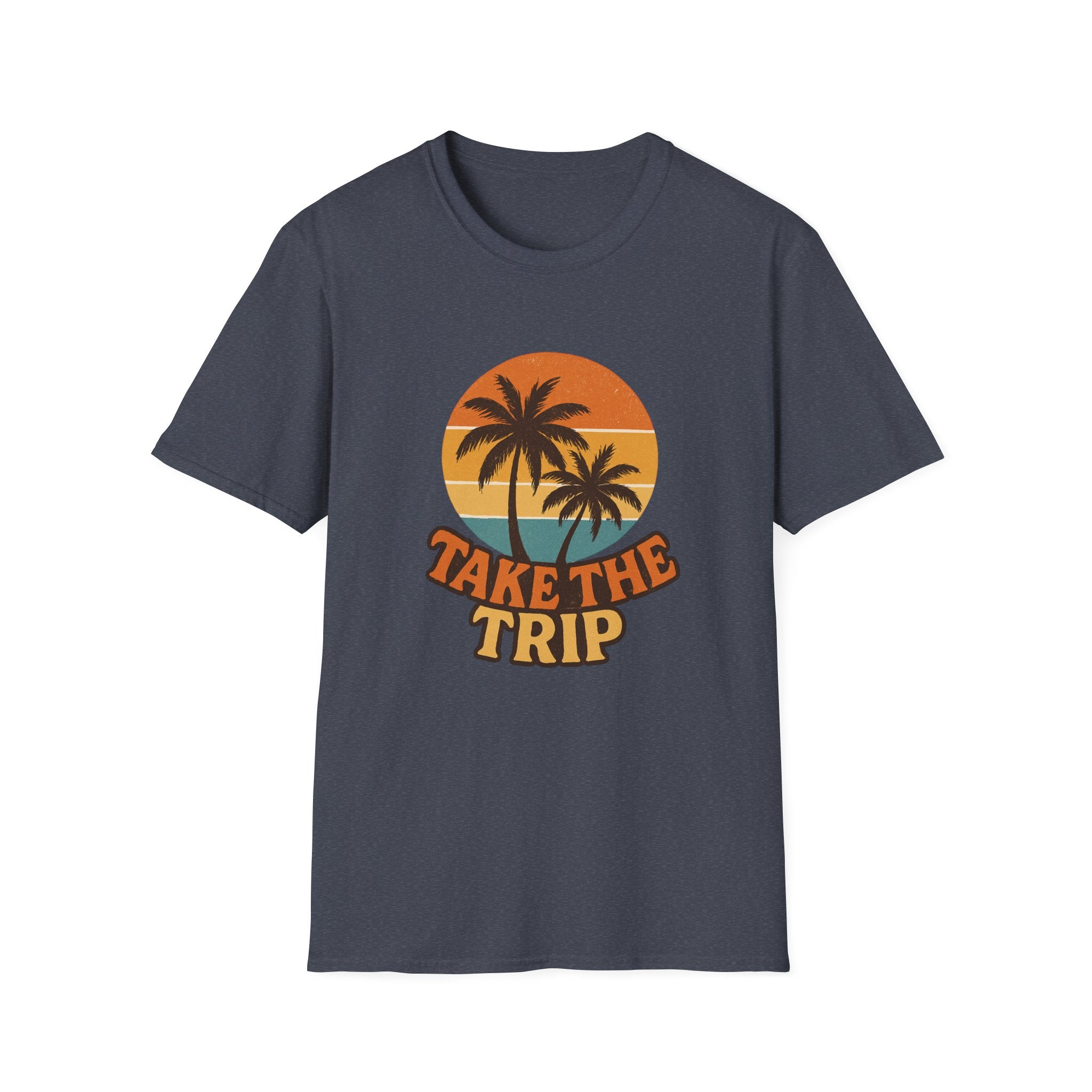Retro Palm Trees Travel T-Shirt - Perfect for Summer Vacations, Beach Days, Road Trips, Travel Lovers, Gift Ideas