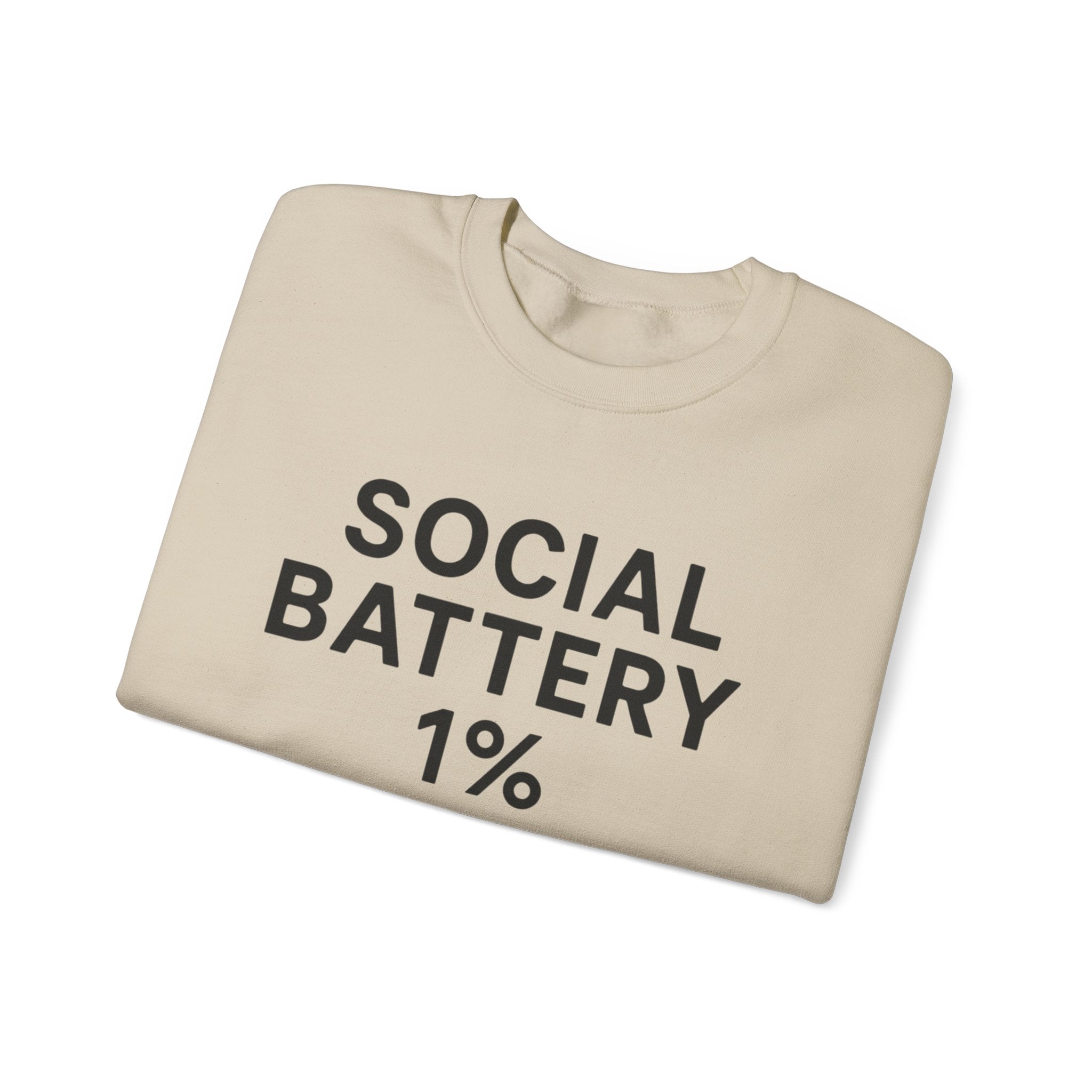 Social Battery Sweatshirt | Unisex Crewneck | Perfect for Introverts, Gifts for Friends, Casual Wear, Cozy Lounge