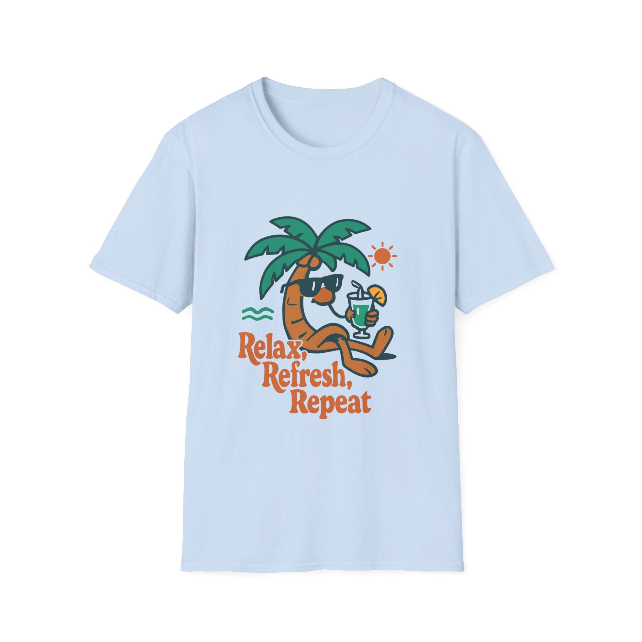 Chill Vibes T-Shirt - Relax, Refresh, Repeat - Perfect for Summer, Beach Days, Vacations, Casual Outings, Gift Ideas