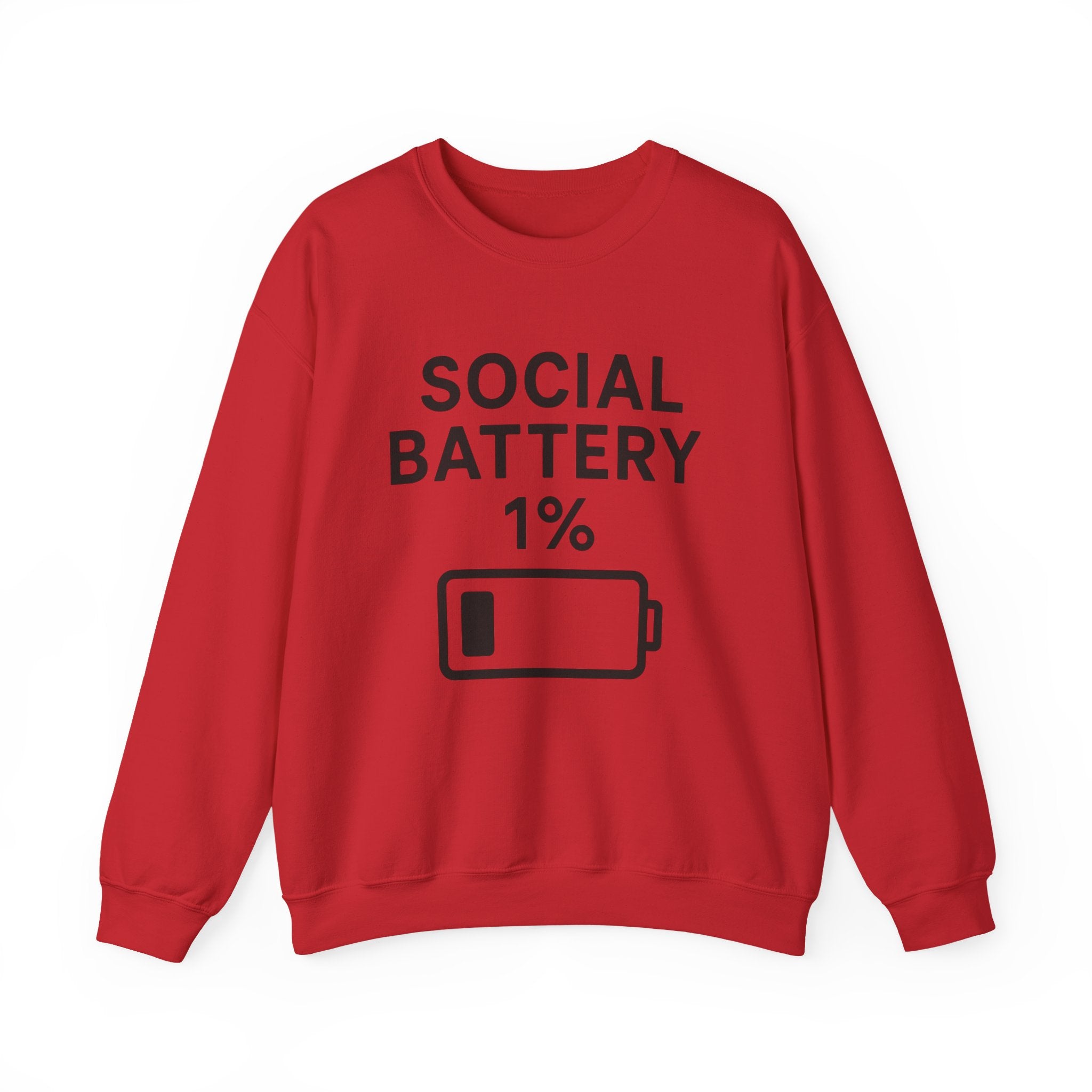 Social Battery Sweatshirt | Unisex Crewneck | Perfect for Introverts, Gifts for Friends, Casual Wear, Cozy Lounge