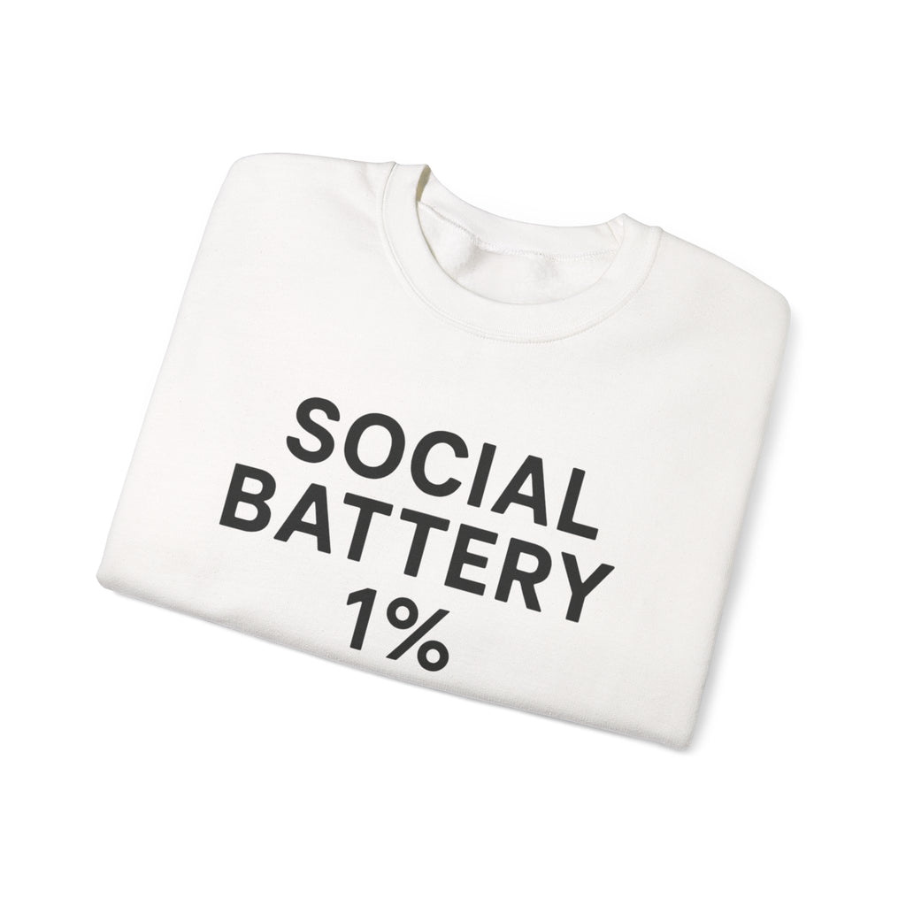 Social Battery Sweatshirt | Unisex Crewneck | Perfect for Introverts, Gifts for Friends, Casual Wear, Cozy Lounge