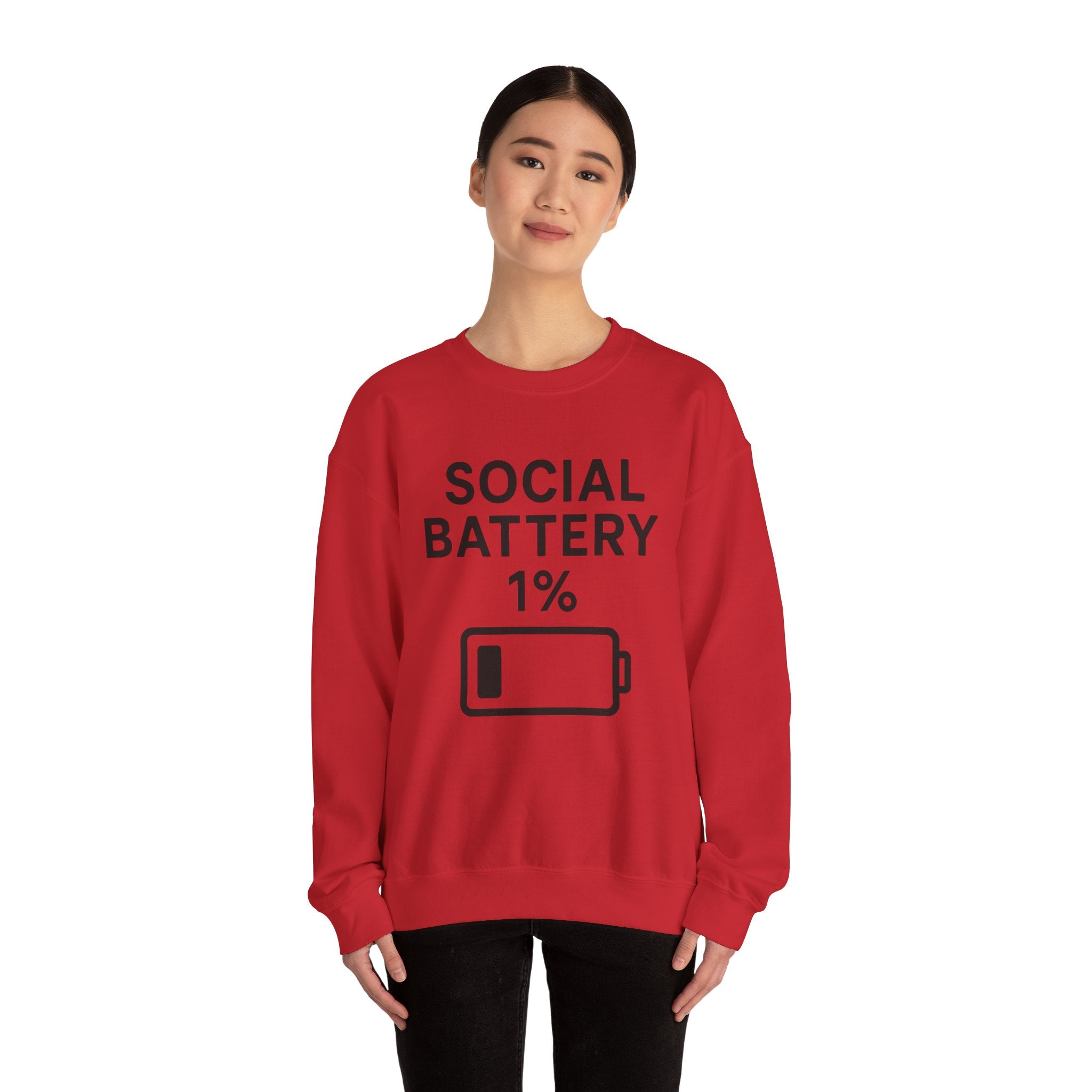 Social Battery Sweatshirt | Unisex Crewneck | Perfect for Introverts, Gifts for Friends, Casual Wear, Cozy Lounge